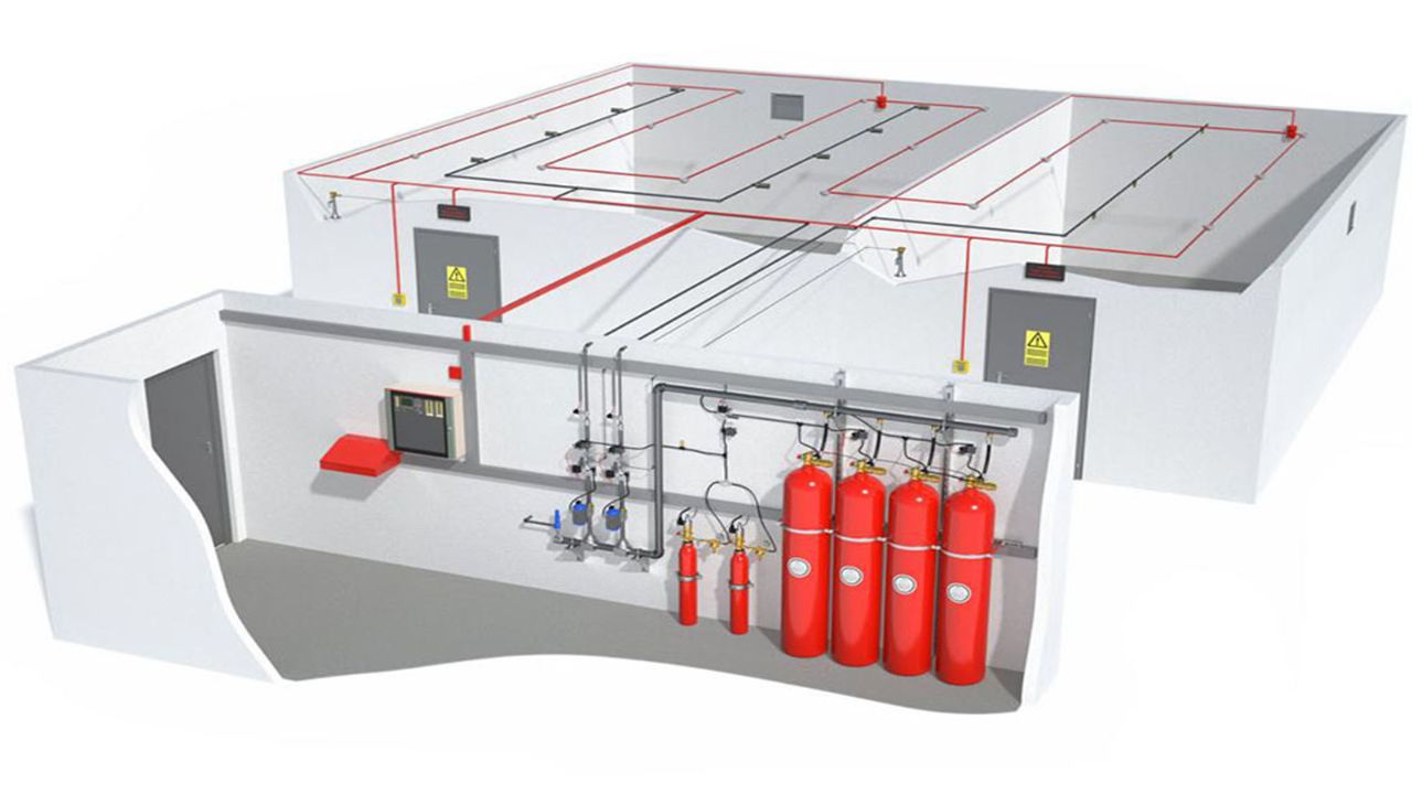 Systèmes d'extinction à gaz CO2 gaz inertes agents chimiques – bureau d'études incendie à Tanger – BET incendie Tanger
